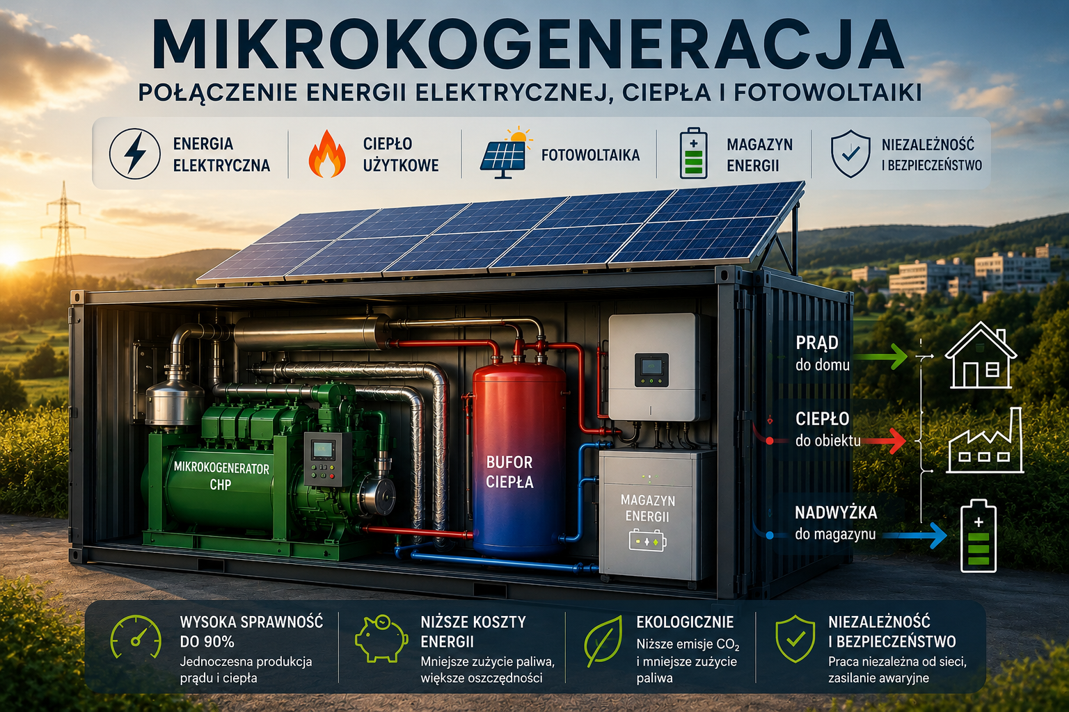Mikrokogeneracja z magazynem energii i fotowoltaiką